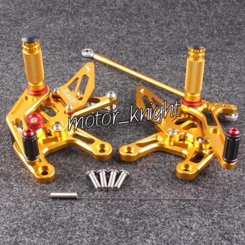Gold Ninja Rearsets Motorcycle Foot Pegs Adjustable For 2011-2012 ZX10R 2013-2014