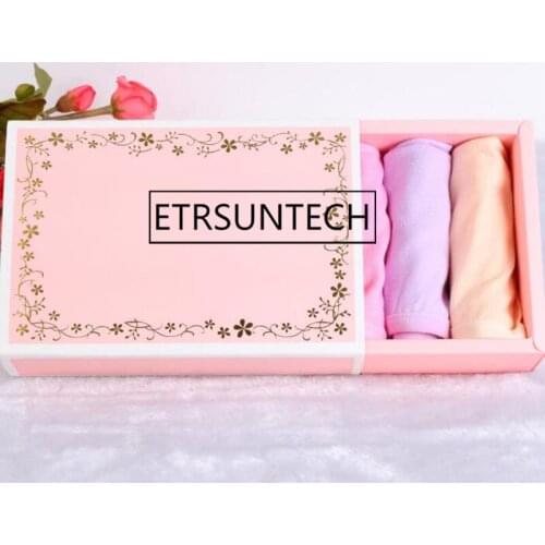 100pcs/lot Delicate Flower Gift Paper Packaging Boxes Packing for Socks/Scarf/ Underwear Paper Carton Drawer Boxes