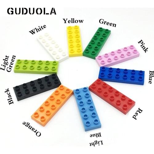 20pcs/lot Brick 2x6dots in Block Base Plate Big Building Block Large Size Dots for Kids compatible for DUPLO DIY Toy