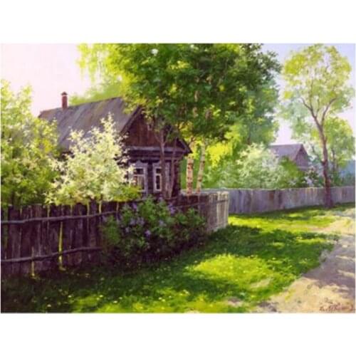 5D DIY Beautiful Landscape Green Lawn Garden Crystal Diamond Painting Cross Stitch Needlework Mosaic Home Decorative FC584