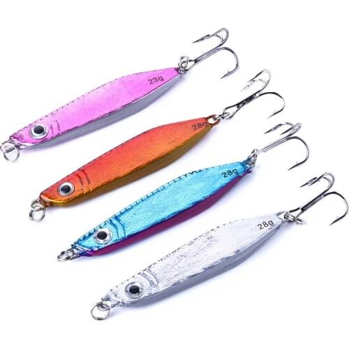 8Pcs Sinking Lead Bait 28g 6.5cm Metal Jigg Fishing Lures Spoon Hard Jig With Hook Fishing Tackle Wobblers
