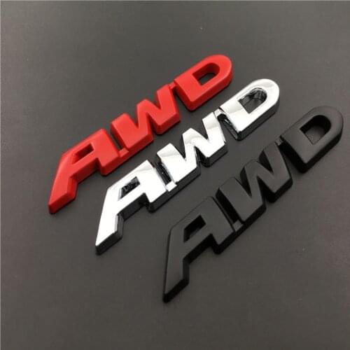 Car-styling 3D Metal Badge Stickers for AWD Logo Auto Emblem Decals Decoration for Ferrari Volvo Mazda Lexus Subaru Renault Audi