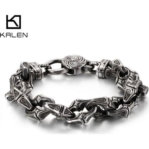 14mm Rock Retro Bicycle Biker Bracelet Jewelry Men 316L Stainless Steel Gift For New Year