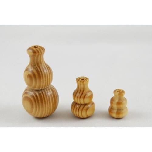 50pcs/lot 19x13 27x16 47x25mm Natural Pine Wooden Beads Gourd Shape Loose Wood Bead Fit Jewelry Making Door Curtain Accessories