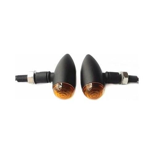 Black/Amber BULLET TURN SIGNAL for Cruiser Suzuki Intruder Boulevard Vulcan VTX