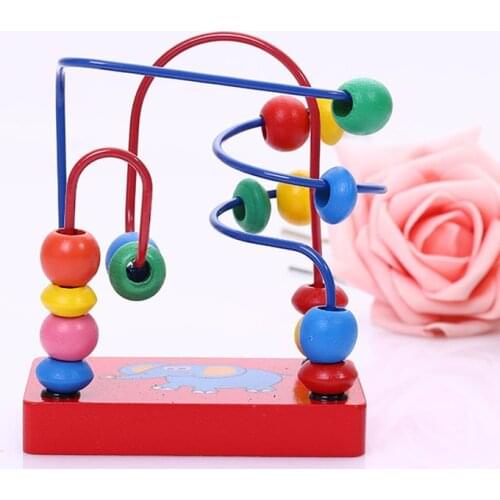Wooden Toy Colorful Kids Classic Wooden Bead Maze Child Beads Educational Toy Rollercoaster Maze Puzzle Toys Paradise Xmas Gift