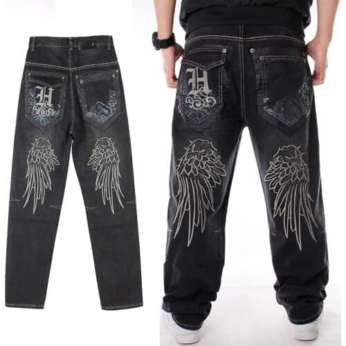 Baggy Jeans Men Fashion Hip Hop High Street Brand Trousers Embroidery Black Denim Pants 2021 Autumn Winter Oversize clothing