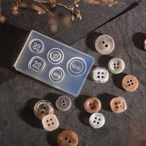 Crystal Epoxy Resin Mold Button Buckle Casting Silicone Mould DIY Crafts Plaster Clay Candle Casting Tool