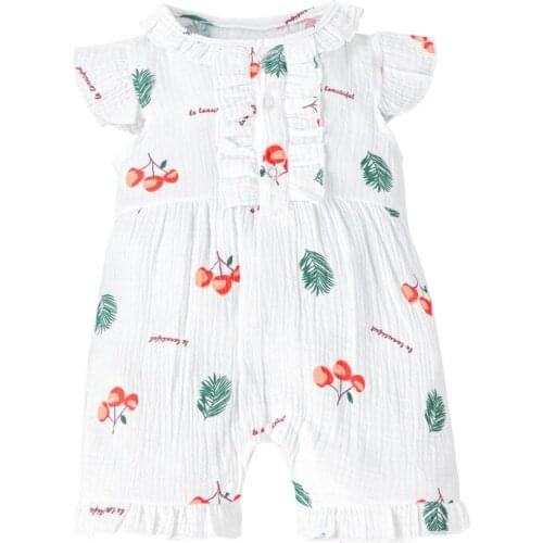 Baby Girls Boys Summer Clothes Newborn Jumpsuit Infant Muslin Cotton Shorts Sleeve Romper 0-2 Years