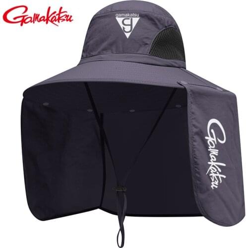 Gamakatsu Summer Cap Fishermans Hats for Mens Cotton Bucket Hats Fisherman Hat Outdoor Climbing Boonie Camouflage Fishing Hat