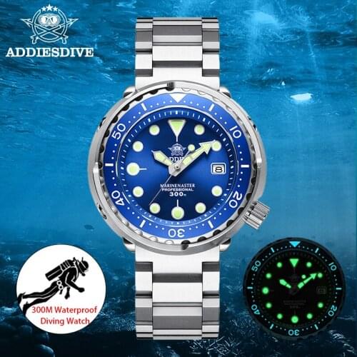Addies Dive Mechanical Watch Sapphire NH35 Automatic Dive Watches Men Waterproof 300m Steel Automatic Watch For Men Diver Watch