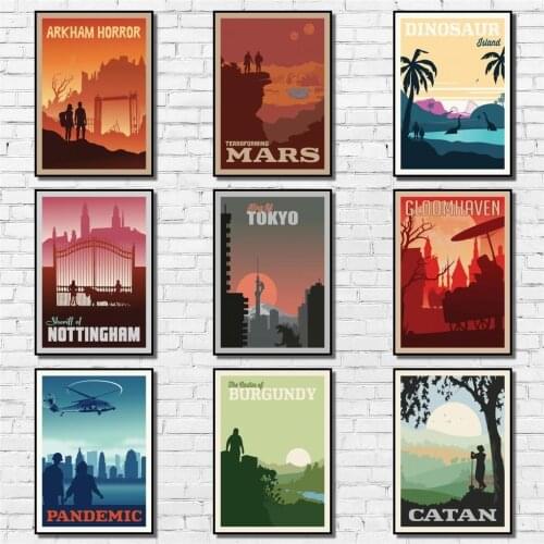 Minimalist Boardgames Poster Whitepaper Homedecal Art Painting Abstract Fancy Wall Sticker for Coffee House Bar