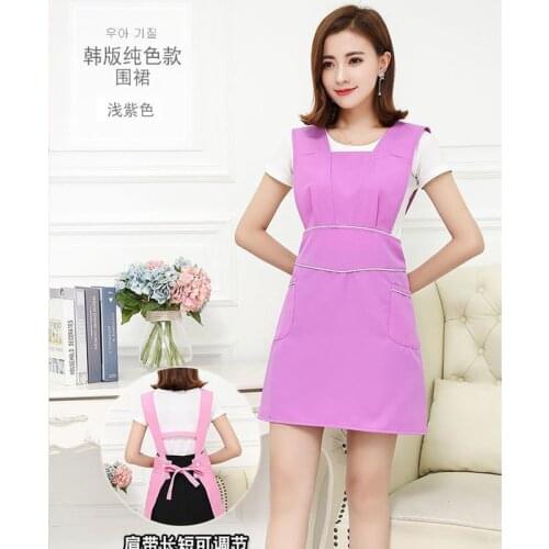 Korean Fashion Women Girl Waiter Overalls Salon Household Cleaning Tool Kitchen Cooking Aprons Tea Cafe Florist Work Bib