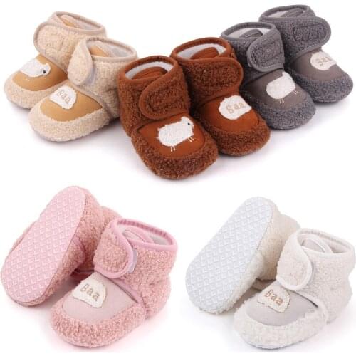 2021 New Winter Baby Cotton Indoor Boots For Boys And Girls Infant Toddler Shoes Lamb Fur Warm Newborn Booties