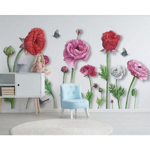 Beibehang behang Painting wallpaper living room background HD floral relief 3D effect decorative mural hotel wallpaper 3d