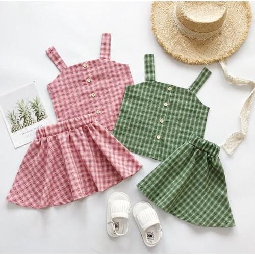 Toddler Clothes Girls Outfits Vest Tutu Skirt 2 Pieces Summer Clothing Sets 2021 New Conjunto Infantil Menino