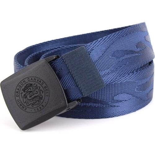 Pure Color Mens Canvas Belts 135CM Black Blue Red Khaki Green Fashion Casual Teen Plastic Belt Buckle Hypoallergenic Nylon Belt