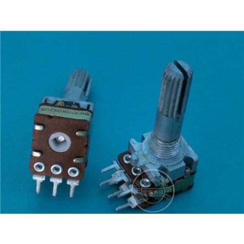 Original new 100% 12 square double potentiometer B50K with midpoint handle length 25mm (SWITCH)