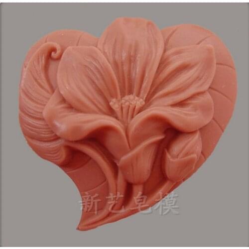 Great-Mold 3D Heart Flower Soap Mold Cake Mold DIY Silicone Mold for Soap