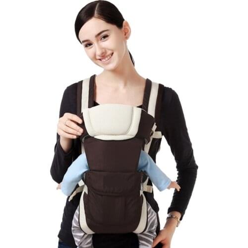 Travel Portable 0-24 Months Baby Carrier for Mom 4 in 1 Infant Sling Backpack Pouch Wrap Baby Kangaroo Adjustable Baby Carrier