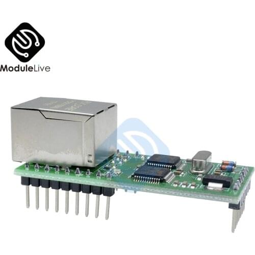Ethernet to Serial TTL Conversion Board 10/100M bps LAN Ethernet TXD RXD GND UART Serial Port 3.3V or 5V TCP/IP RJ45 Converter