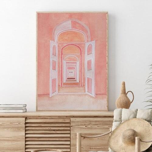 Matisse Poster Pink Terracotta Wall Art Canvas Painting Moroccan Decorative Picture Modern Mid Century Prints for Living Room