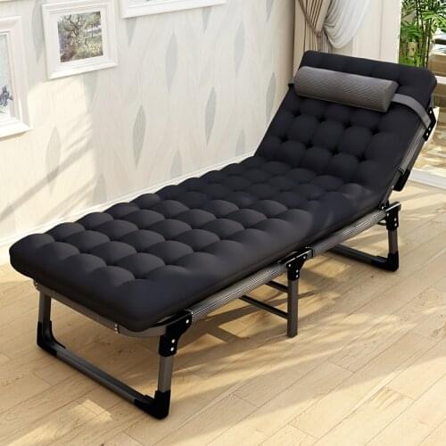 Folding Recliner Single Bed Office Siesta Siesta Bed Escort Bed Widening Cotton Pad Outdoor Camp Bed