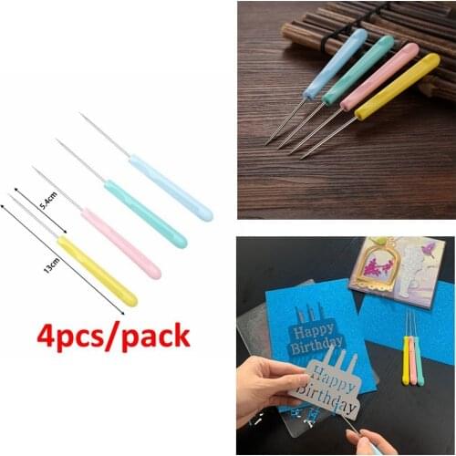 4 Colors Die Pick Paper Piercing Tool for Releasing Paper Cutting Dies Card Making 2021 Hot Sale Cone Needle Plastic Handle