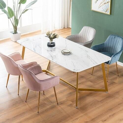 Nordic Wrought Iron Leisure Dining Chair Modern Simple Backrest Dining Stools Luxury Living Room Dining Chairs Home Furniture