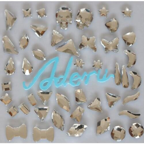 Aderu special shape crystal mixed lead free hot fix rhinestone for nail art ornament garment shoe hat scarf phone car decoration