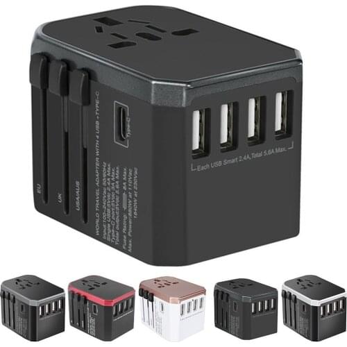 High-Power Conversion Plug Universal Travel Charger Power Adapter With USB Ports Type-C For iPad iPhone Xiaomi Laptops MP3