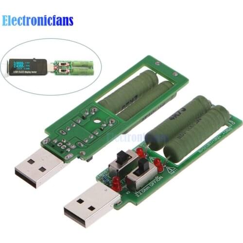 USB Resistor DC Electronic Load With Switch Adjustable 3 Current 5V1A/2A/3A Battery Capacity Voltage Discharge Resistance Tester