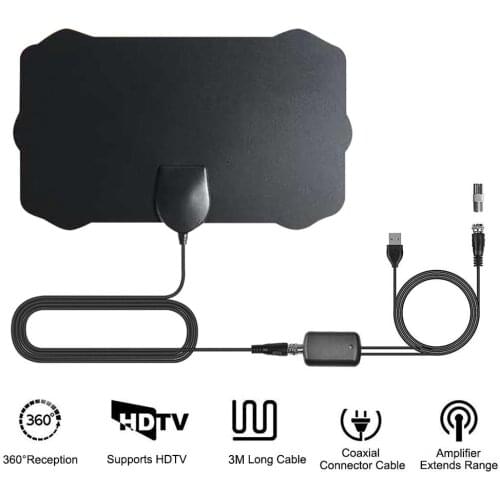 Indoor 1250 Miles Digital Antena TV Aerial Amplified HDTV Antenna 4K DVB-T2 Freeview isdb-tb Local Channel Broadcast