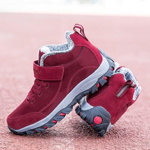 Waterproof Winter Men Boots Cow Suede Warm Snow Women Boots Men Work Casual Shoes High Top High-top Non-slip Ankle Boots