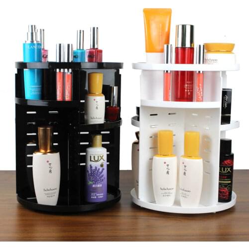 360 Rotating Makeup Organizer Acrylic Box Dresser Lipstick Skin Care Products Shelf Cosmetics Receiving Box