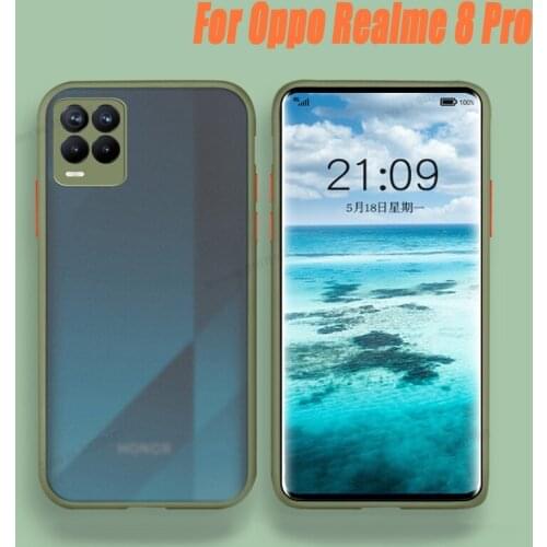 For Oppo Realme 8 Pro GT C25 C21 Camera Lens Protection Phone Case For Find X3 Lite Reno 5 Pro A94 A57 5G Shockproof Matte Cover