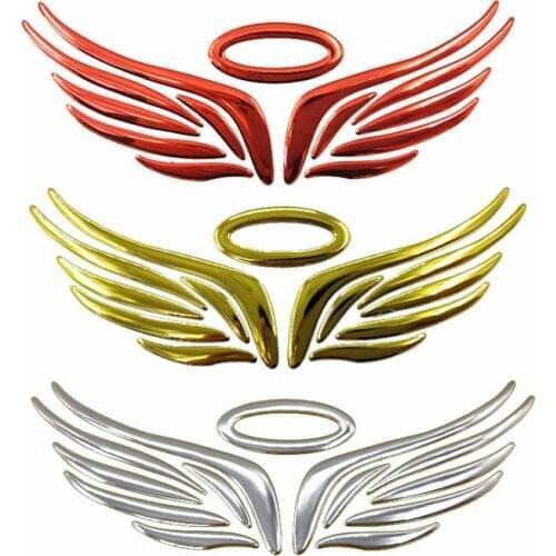 10-30pcs Angel wing Funny 3D car sticker soft PVC chromed badge emblem sticker waterproof car emblem decal sticker for car logo