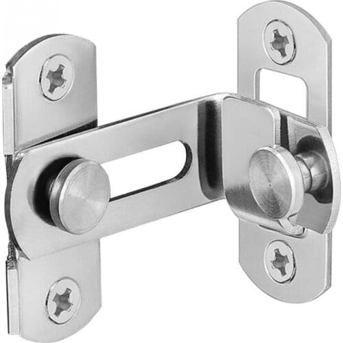 Stainless Steel Door Bolt Anti-theft 90 Degree Right Angle Sliding Gate Lock Safety Door Lock Buckle Household Door Latch Hasp