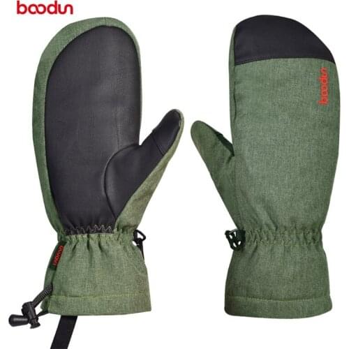 Boodun Winter ski gloves Snowboard Men Women Snow Sport thickening keep Warm Waterproof fishing Windproof Ski gloves