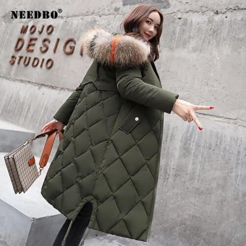 Winter Jacket Women Fur Collar Plus Size Parka Padded Elegant Ladies Oversize Puffer Coat Casaco Femie Jacket Winter Women Coat