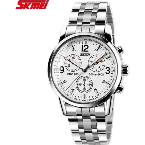 2019 SKMEI Mens Mens Quartz Analog Fashion Watches Military Sports Watches Full Steel Band Watch Luminous Hands Orologio Uomo