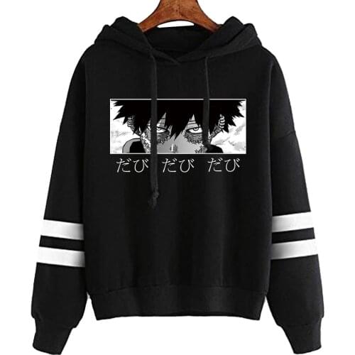 2020 Anime Dabi Boku No My Hero Academia Hoodie Unisex Men Pullover Striped Hooded Sweatshirt Pullover Tops