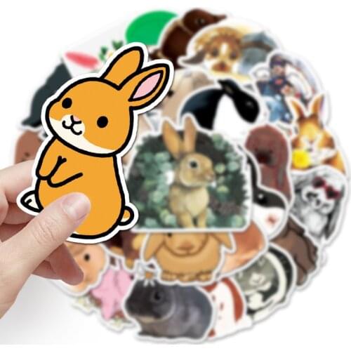 50pcs Cute Cartoon Rabbit Sticker For Notebooks Stationery Laptop Computer Scrapbooking Stickers Aesthetic Craft Supplies