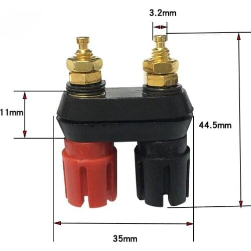 Banana Dual Conjoined Terminals 4mm Red Black