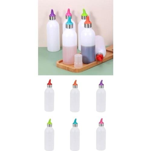 White Dispensing Bottles Kitchen Plastic Squeeze Bottle Kitchen Table Condiment Squirt Dispensers Cooking Supplies