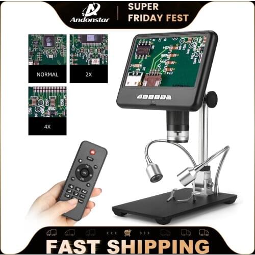 Andonstar 7 inch FHD Screen 3D Digital Microscope AD207 1080P HD Sensor PCB Soldering Tool Watch Repair With IR Remote UV Filter
