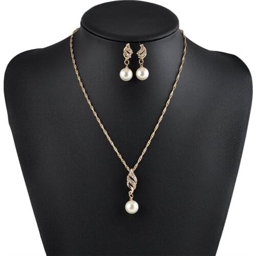 Gold Silver Color Jewelry Sets Bridal Necklace Earrings Wedding Crystal Women Fashion Rhinestone Jewellery Set