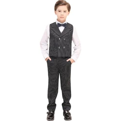 Childrens Dress Clothing Sets Boys Formal Wedding Party Piano Costume Kids Student Catwalk Vest Pants Outfits