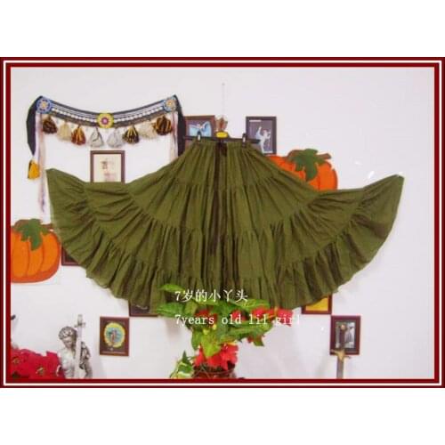 Cotton 4Tiered 18Yards Ats Gypsy Tribal Belly Dance Skirt EH61