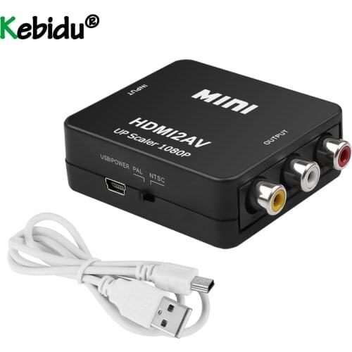 HDMI-compatible to RCA Converter AV/CVSB L/R Video Box HD 1080P Chip 1920*1080 60Hz 2AV Support NTSC PAL Output Newest